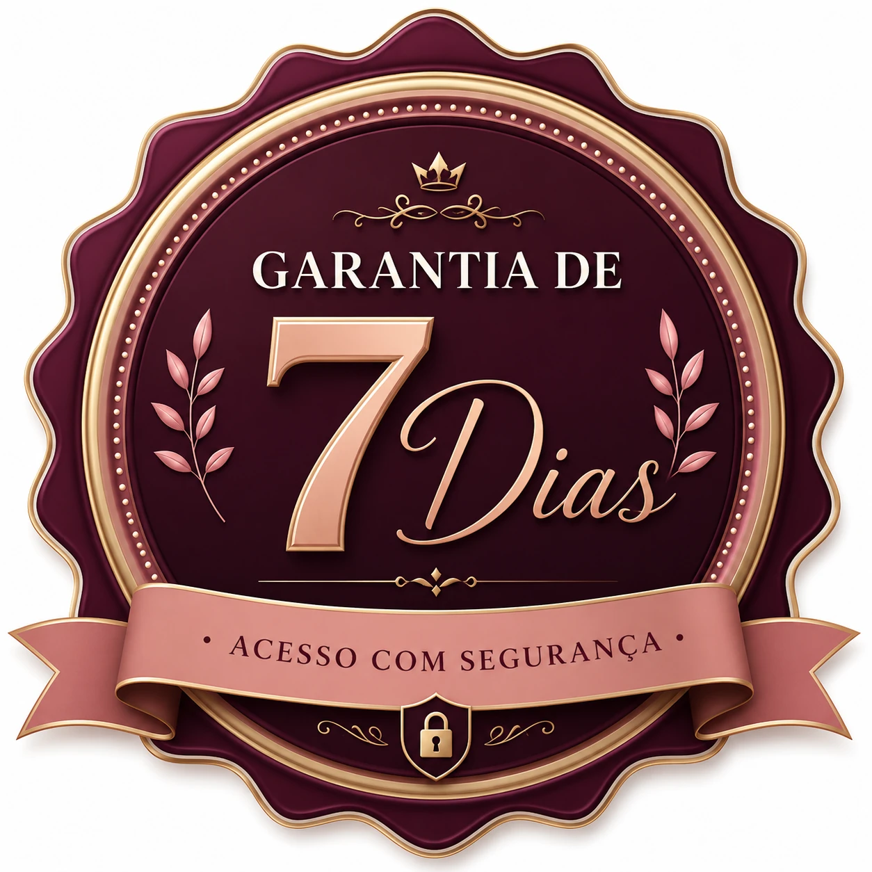 Selo de garantia de sete dias com acesso seguro